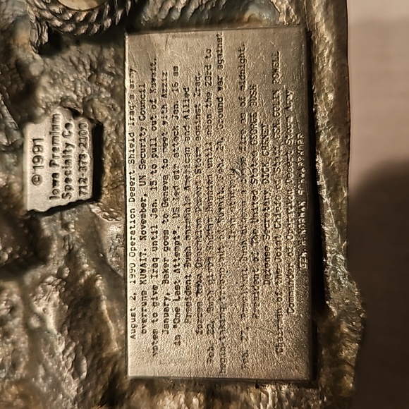 Pewter 1991 Operation Desert Storm Belt Buckle #396 - Picture 7 of 11